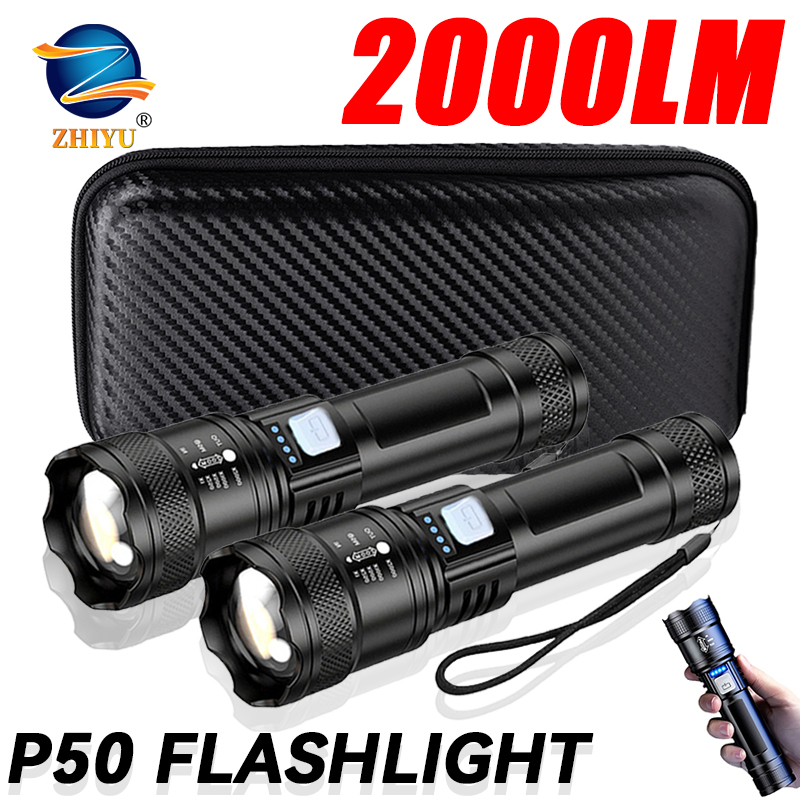Outdoor Power Usb - 전술용 LED 손전등 2000LM USB 충전식
