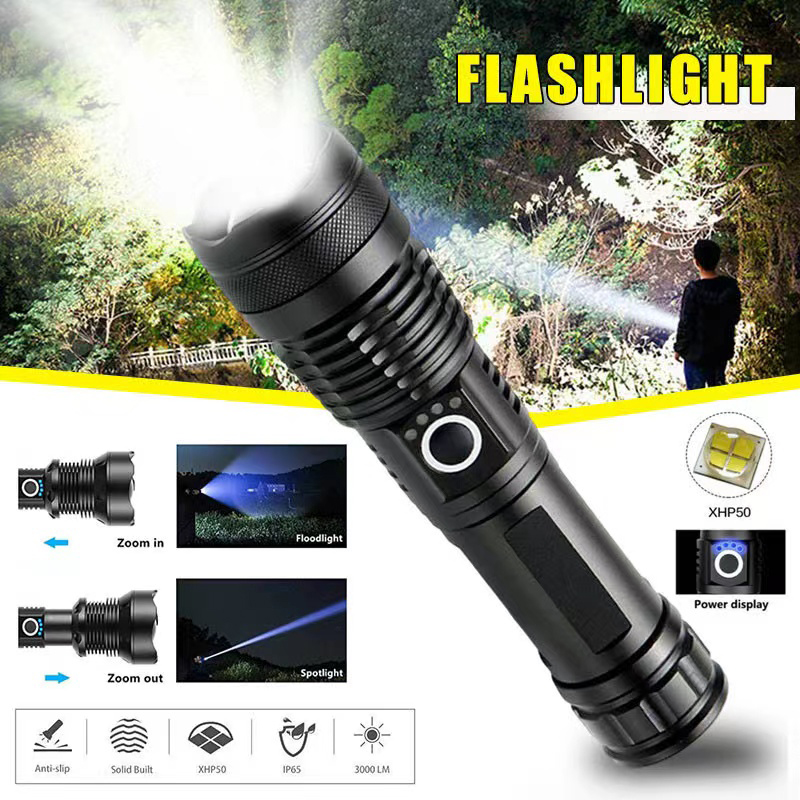 Outdoor Power Usb - 고출력 XHP70 LED 손전등 USB-C 충전식