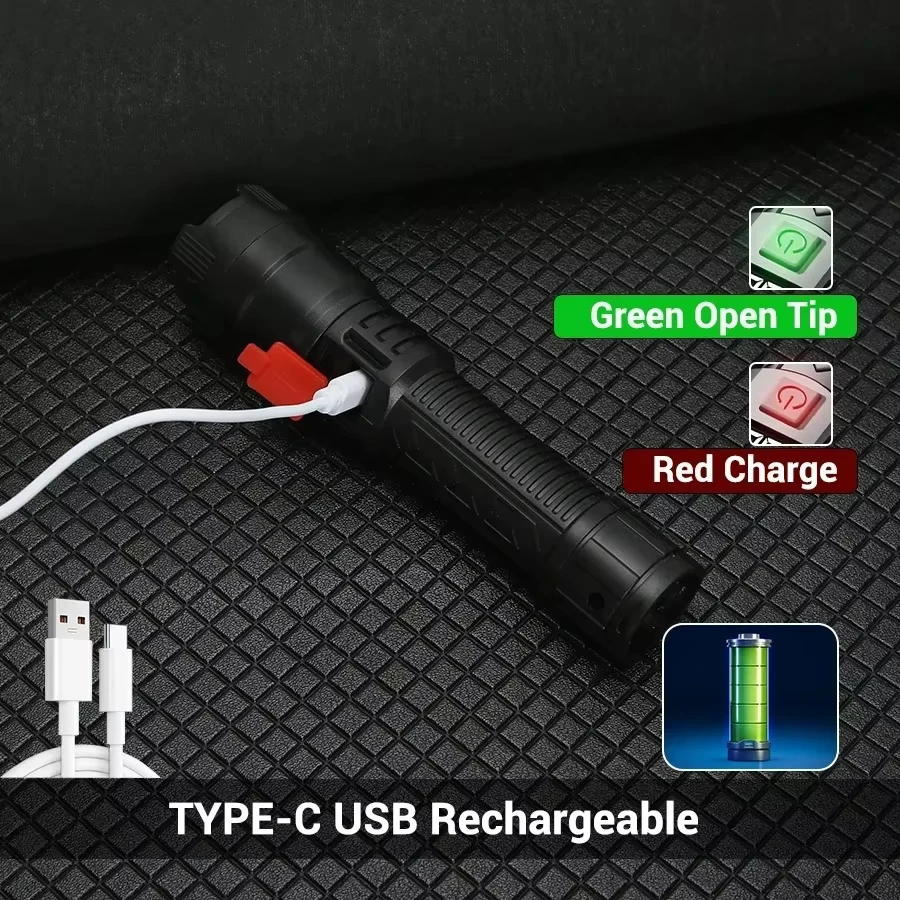 고강도 파워 LED 손전등 전술 플래시 라이트 토치 울 - Outdoor Power Usb 리뷰 및 가격
