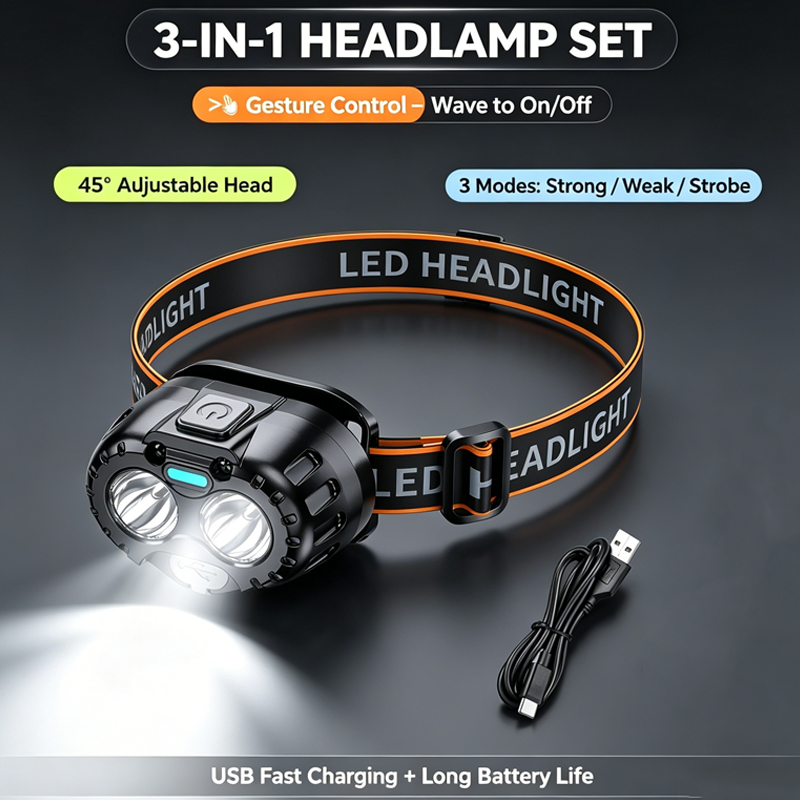 강력한 LED 헤드램프 IPX4 방수 비상용 헤드 플래 - Outdoor Power Head 리뷰 및 가격
