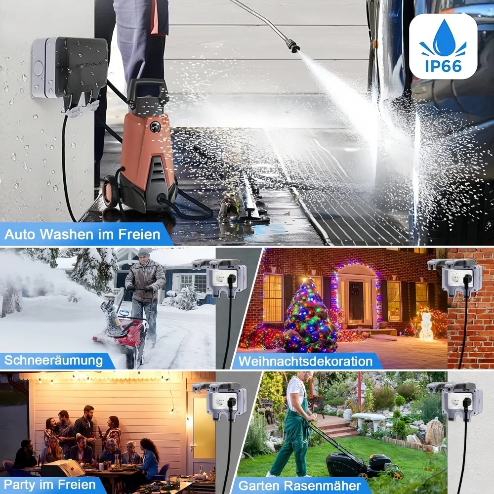 유럽식 실외 소켓, 스위치 표시등 포함, IP66 등급 - Power Switch Outdoor 리뷰 및 가격