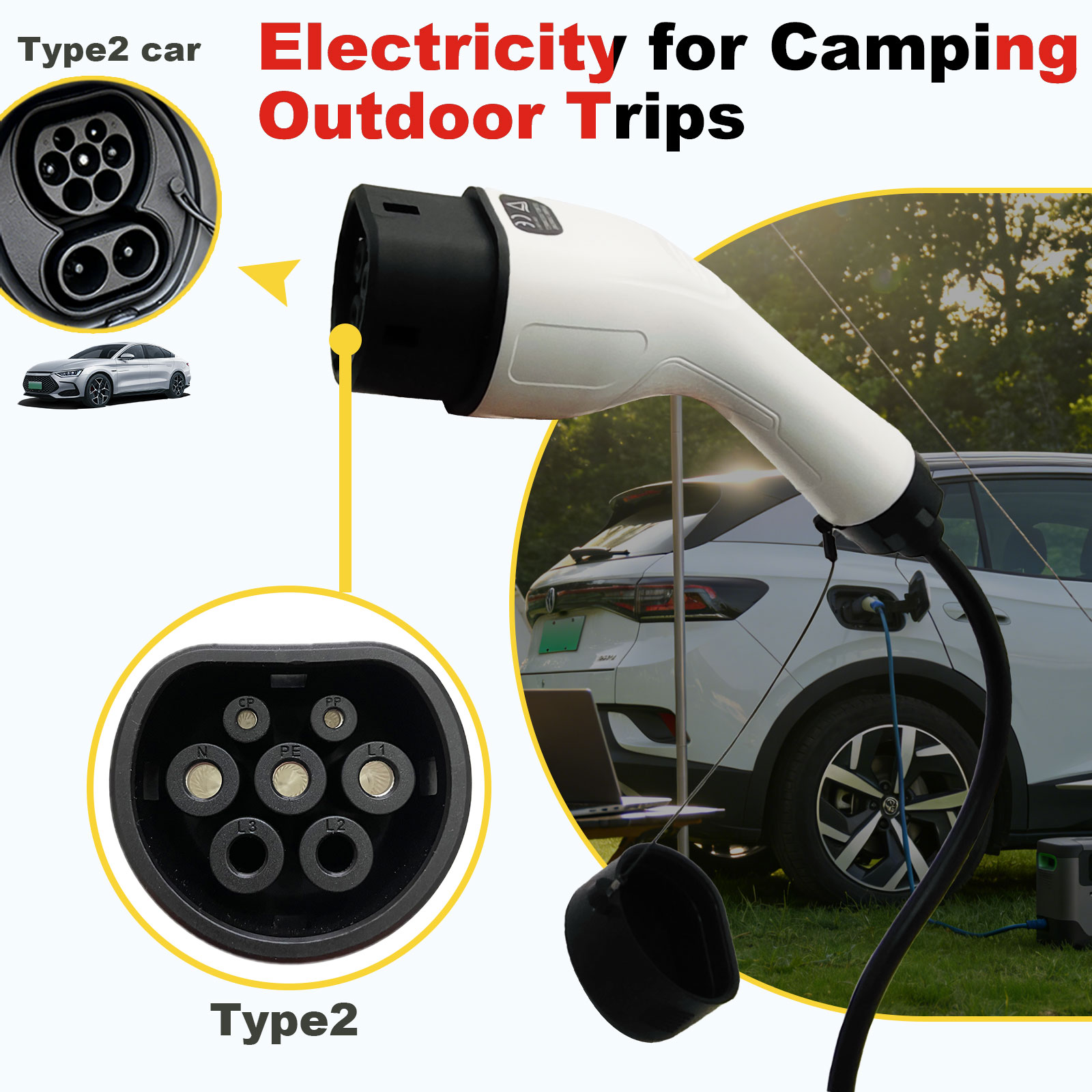 타입2 V2L 방전 어댑터 16A 브라질 소켓 EV - - Outdoor Power Usa 리뷰 및 가격