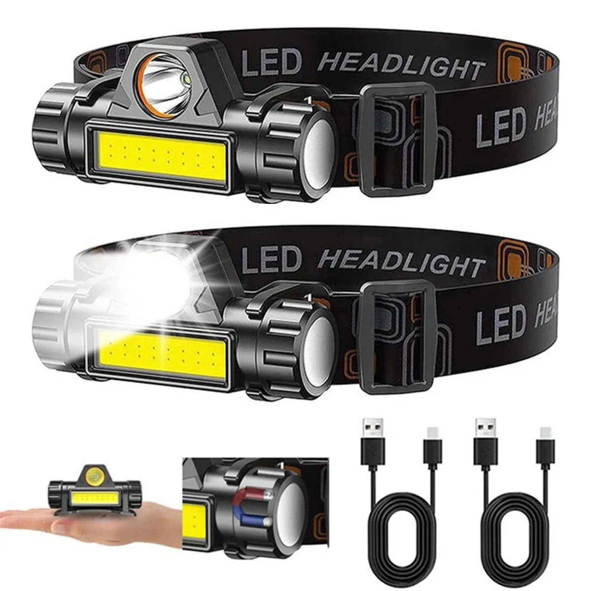 1-3PCS 충전식 COB LED 전조등 강력한 자기  - Outdoor Power Head 리뷰 및 가격