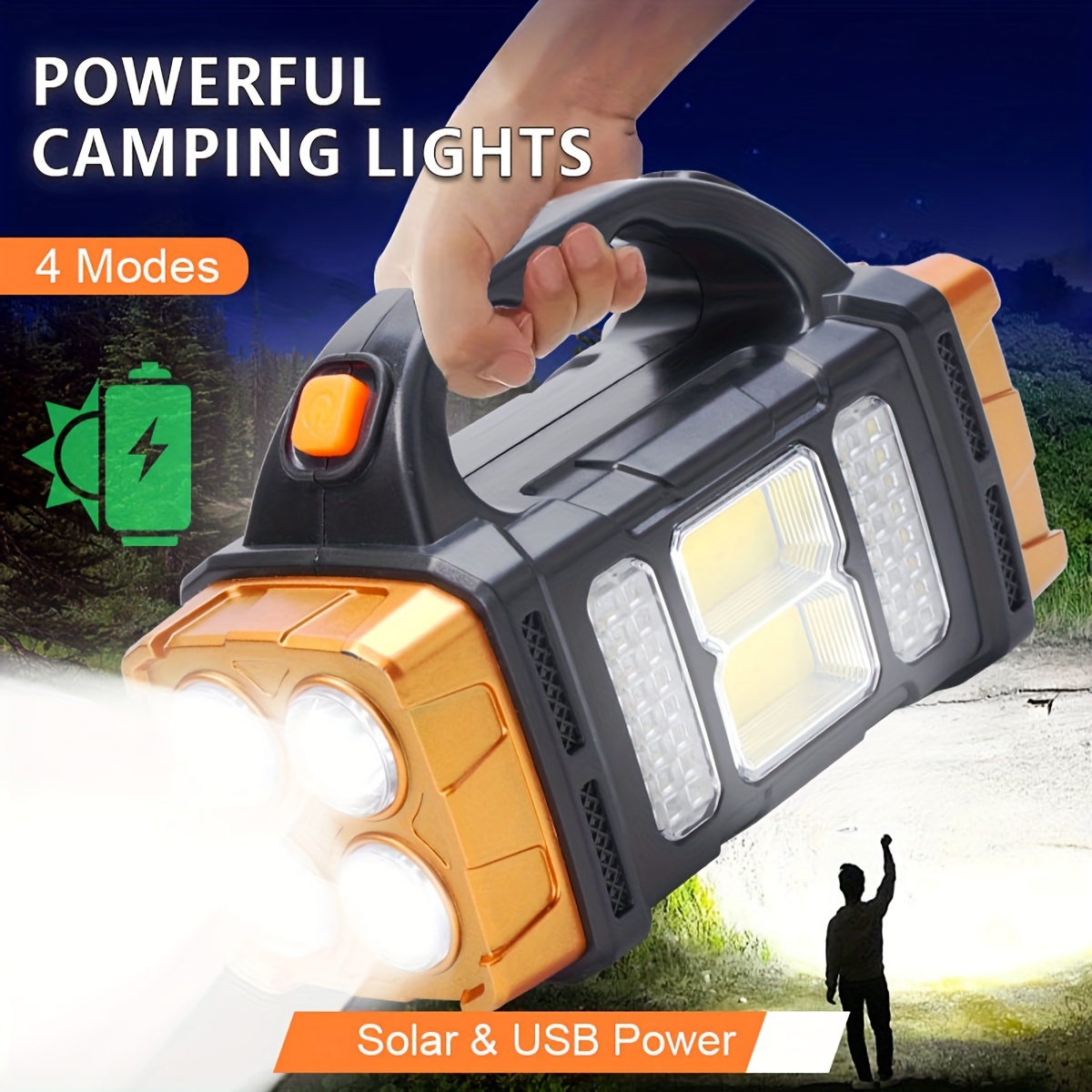 새로운 업그레이드 충전식 고출력 태양광 LED 손전등, - Outdoor Power Supply 리뷰 및 가격