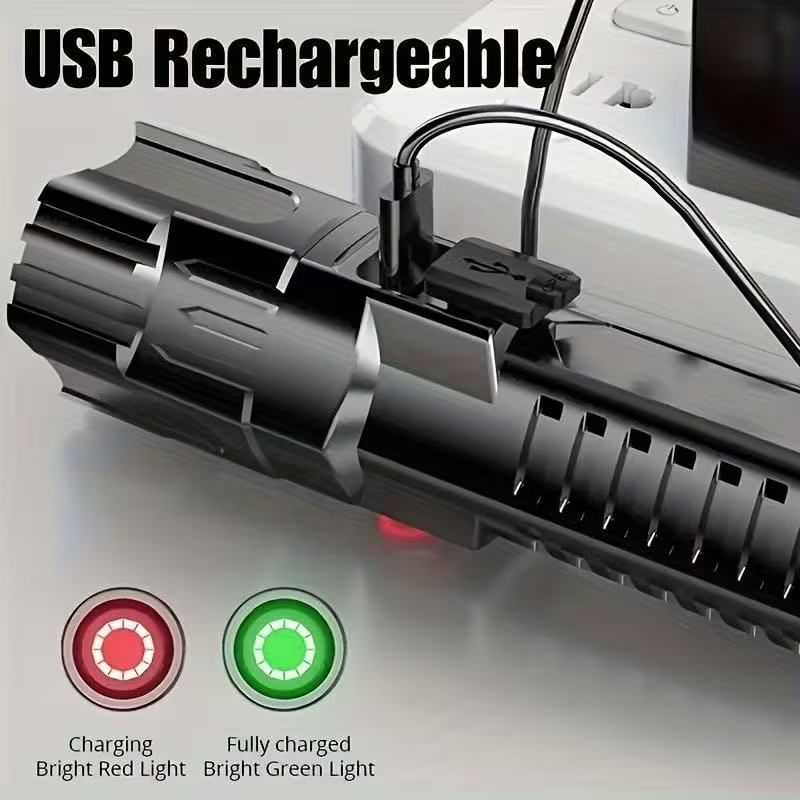 새로운 고출력 LED 손전등 USB 충전식 토치 내장  - Outdoor Power Usb 리뷰 및 가격