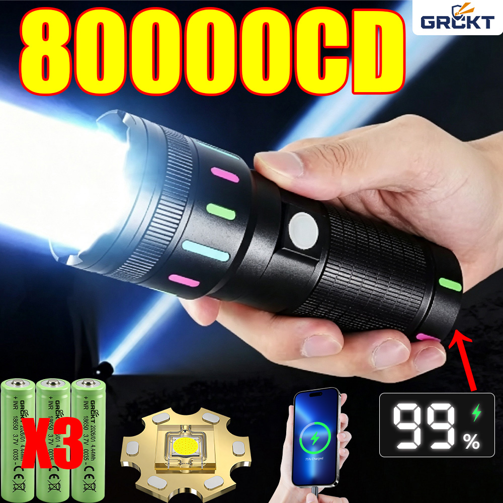 80000CD 가장 강력한 LED 손전등 고출력 전술  - Outdoor Power Supply 리뷰 및 가격