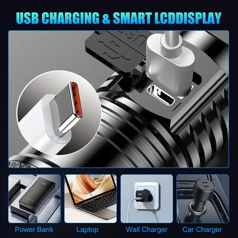 전술용 LED 손전등 2000LM USB 충전식 방수  - Outdoor Power Usb 리뷰 및 가격