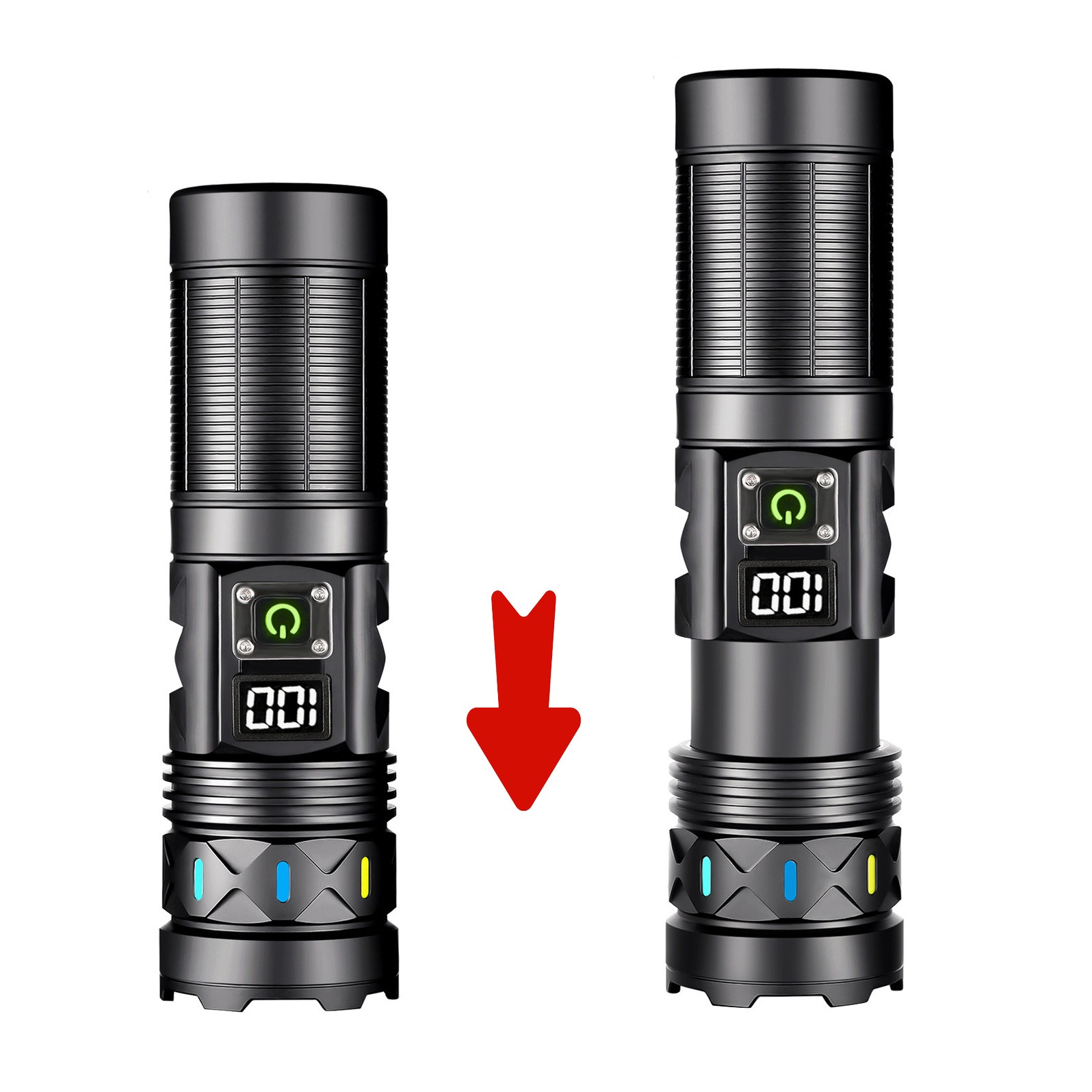 고출력 LED 손전등 텔레스코픽 줌 USB 충전식 장거 - Outdoor Power Usb 리뷰 및 가격