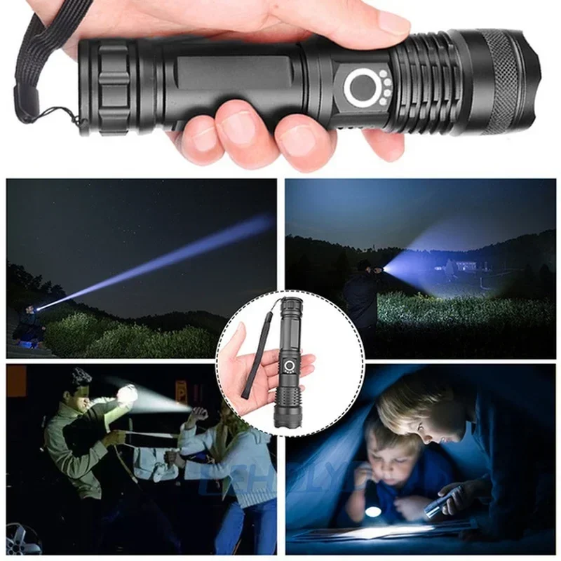 고출력 XHP70 LED 손전등 USB-C 충전식 토치 - Outdoor Power Usb 리뷰 및 가격